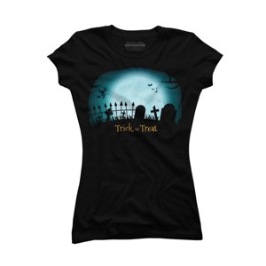 Junior's Design By Humans Trick or treat By darkstroke T-Shirt - 1 of 3