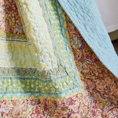 Greenland Home Fashions 3pc Queen Palisades Modern Floral Bedding Set: Microfiber, Cotton Fill, Woven Texture, Machine Washable — фото 3