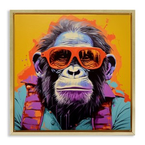 Stupell Industries Pop Style Gorilla Floating Frame Canvas Art - 1 of 4