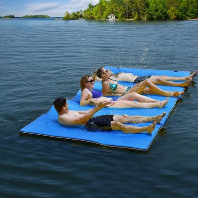 Blue 9' x 6' Tear-resistant Floating Water Pad with XPE Foam