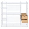 69"W Open-Style Wardrobe Metal Wardrobe with 2 Drawers, Shelves and Hanging Rail-ModernLuxe - 4 of 4