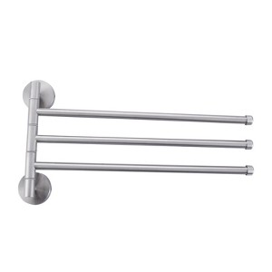 WOWOW 13.2 in. SUS 304 Stainless Steel Wall Mounted 3-Swivel Arms Towel Bar with Concealed Hardware - 1 of 4