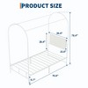 Twin Canopy Bed Frame with Upholstered Headboard, Metal Canopy Bed Frame with Under-Bed Storage & Strong Slats Support, No Box Spring Needed - 3 of 4