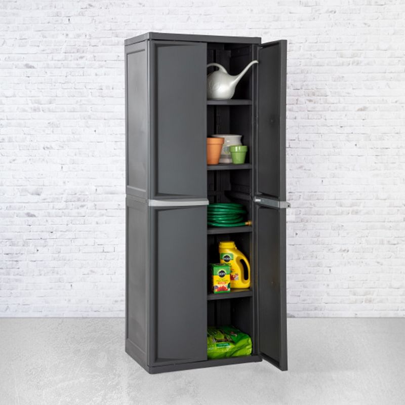 Sterilite Adjustable 4-Shelf Storage Cabinet With Doors, Gray | 01423V01, 5 of 7