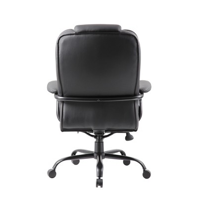 Executive Swivel LeatherPlus Chair with Reinforced Lumbar Support, Black
