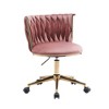 Office Desk Chair,Upholstered Home Office Desk Chairs With Swivel Wheels,Velvet Office Chair With Gold Legs Discount Office Chairs-The Pop Home - 3 of 4