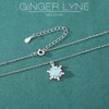 Snowflake Necklace for Women by Ginger Lyne Simulated Moonstone CZ Sterling Silver Christmas Jewelry Gift - 2 of 4