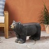 Vynxaria Matte Black Patio Benches - 31.75" Bear Design Outdoor Seating - 3 of 4