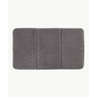Charcoal Gray Foldable Polyester Kitchen Dish Drying Mat
