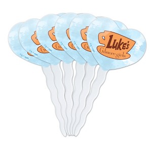 Gilmore Girls Luke's Diner Heart Love Cupcake Picks Toppers Decoration Set of 6 - 1 of 4