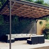 vidaXL 9-Piece Black Poly Rattan Outdoor Patio Lounge Set - Weather-Resistant Garden Sofa with Cream Cushions and Modular Design - 2 of 4