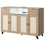 2-Drawer 2-Door Sideboard Cabinet with LED Lights & Power Outlet - Iron & MDF Storage Console Table with Adjustable Shelves, for Dining Room - 2 of 4