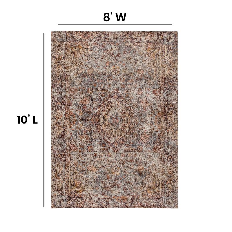 Emma and Oliver Multicolor Distressed Artisan Old English Style Traditional Rug, 5 of 9
