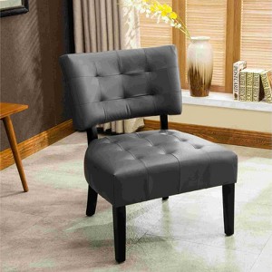 CAVINAS Leather Accent Chair with Mid-Height Tufted Backrest,Modern Upholstered Living Room Chairs,Reading Chairs for Living Room - 1 of 4