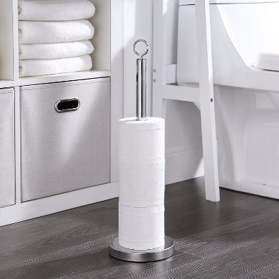 Elite Heavy Weighted Chrome Spare Toilet Paper Roll Holder Stand