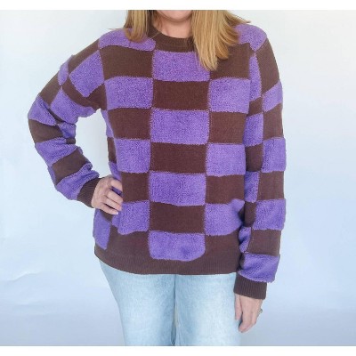 Women's Old Faithful Checker Sweater - Pretty Garbage