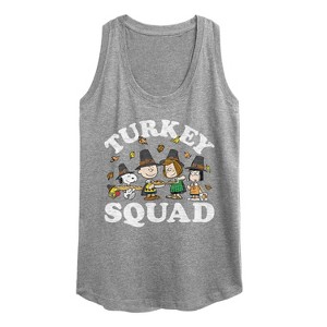 Women's - Peanuts - Turkey Squad Graphic Racerback Tank - 1 of 4