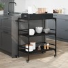 vidaXL Kitchen Trolley Black 32.1 in.x16.1 in.x36.4 in. Engineered Wood - 3 of 4