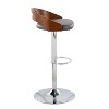 Set of 2 Cassis Upholstered Barstool Gray/Walnut - LumiSource: Kitchen Counter Stools, Swivel, Adjustable Height - 3 of 4