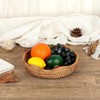 BRINJOY 8.5" Woven Rattan Bowl - Handmade Storage Tray for Bread, Fruits, Keys, Kitchen & Entryway Decor (8.5x2.2 inch) - 4 of 4