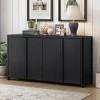 U-Shaped Design Storage Cabinet Dining Cabinet With 4 Doors, Adjustable Shelves, Suitable For Living Room, Entryway And Study Room - 2 of 4