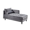 Velvet Chaise Lounge, Mid-Century Modern Design Chaise Sofa With Sturdy Metal Legs, Versatile Sleeper Sofa - 2 of 4