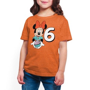 Girls' - Disney - Minnie Birthday 6 Short Sleeve Graphic T-Shirt - 1 of 4