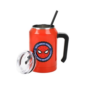 Marvel Spider-Man Great Power Great Responsibility Red 30 Oz Double Wall Stainless Steel Tumbler With Handle - 1 of 4