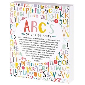 Dicksons TPLK810-90 ABC's Of Christianity White, Red, And Yellow 8 x 10 Wood Distressed Finish Decorative Tabletop Plaque Home Décor - 1 of 3