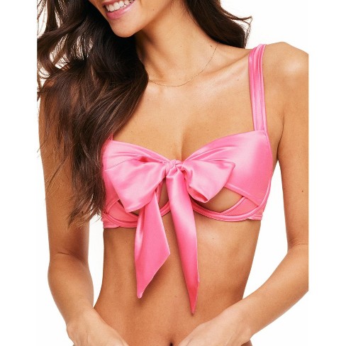 Adore Me Gynger Unlined Bow Wrap Bra XS Red Unlined Balconette