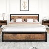 Vintage Industrial Bed Frame with Noise-Free Metal Slats & 13.8" Under-Bed Storage - Tool-Free Assembly - 4 of 4