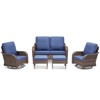Buenhomino 5 Piece Patio Furniture Set, Wicker Patio Conversation Sets with Swivel Chairs, Outdoor Loveseat Sofa Sets with 2 Ottomans for Backyard - 2 of 4