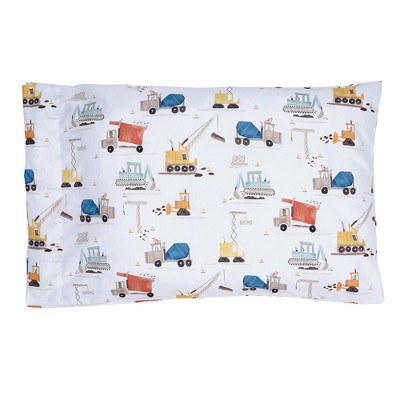 Navy and Gray Microfiber Construction Toddler Quilt Set