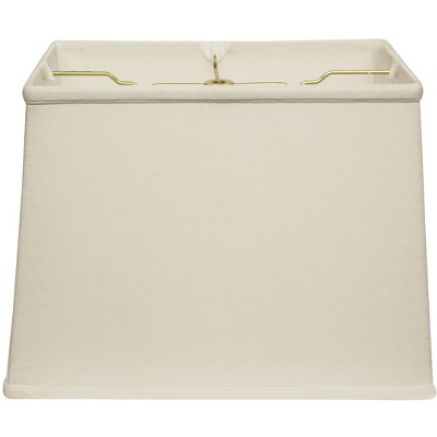 Vynxaria Slant Retro Rectangle Softback Lampshades, (8x14)"x(10x16)"x10.75" White with Washer Fitter