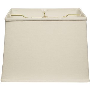 Vynxaria Slant Retro Rectangle Softback Lampshades, (8x14)"x(10x16)"x10.75" White with Washer Fitter - 1 of 4