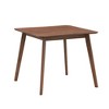 VYNXARIA 35.43" Saving Place Table,Wooden Dining Table for 4 Persons,Modern Design Square Kitchen Table for Living Room,Apartment,Restaurant,Walnut - 3 of 4