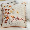 Gulches 20¡Á20" Thanksgiving Embroidered Floral Throw Pillow,Autumn Harvest Accent Cushion - 3 of 4
