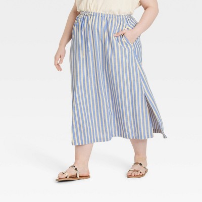 Women's Tie-Front Midi A-Line Skirt - Universal Thread™