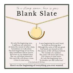 HOPE LOVE SHINE Encouragement Necklace for Women – Sterling Silver Gold Blank Slate Pendant – Inspirational Gift, 18” Chain - 1 of 4