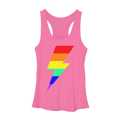 Adult Design By Humans Rainbow Pride Flag Lightning Bolt By Racerback Tank Top