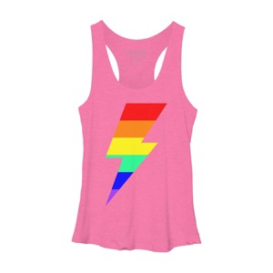 Adult Design By Humans Rainbow Pride Flag Lightning Bolt By Racerback Tank Top - 1 of 2