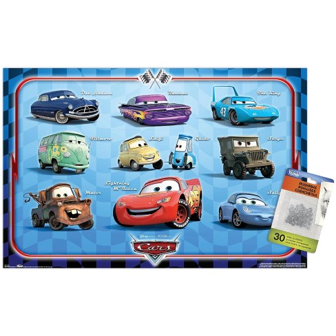 Trends International Disney Pixar Cars - Group Unframed Wall Poster Print  Clear Push Pins Bundle 14.725 X 22.375 : Target