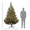 FURNIinspire Artificial Trees 7ft Prelit Artificial Christmas Tree With Tips, Tall Slim Artificial Tree Decor For Home, Green, 50.4"*50.4"*88.6" - 3 of 4