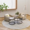 Lyngins Modern Nesting Coffee Table Set – 2 Round Tables with Marbling Effect, Sturdy Metal Bases, MDF Tabletops, 120 LBS Capacity, Living Room Table - 2 of 4