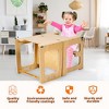 VECELO Toddler Kitchen Step Stool, Helper Baby Standing Tower with Chalkboard, Natural Wood Color - 4 of 4