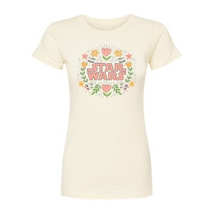 Women's - Star Wars - Floral Logo Fitted Graphic T-Shirt - 1 of 3