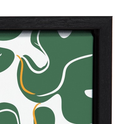 Monstera and Roses Framed Canvas Wall Art, 18x24, Black