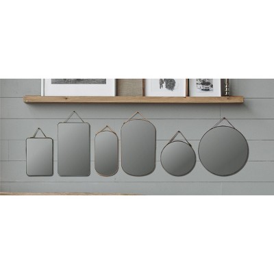 Eclectic Velvet-Edged Frameless Mirror Set in Multicolor (6-Piece)
