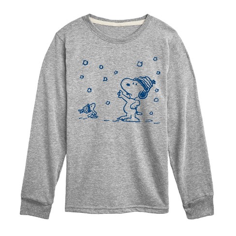 Boys' - Peanuts - Snow Snoopy And Woodstock Long Sleeve Graphic T-Shirt - image 1 of 4