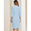 Allegra K Women's Office Work Collarless Blazer Pencil Skirt Business Suit Set 2 Pcs - 3 of 4